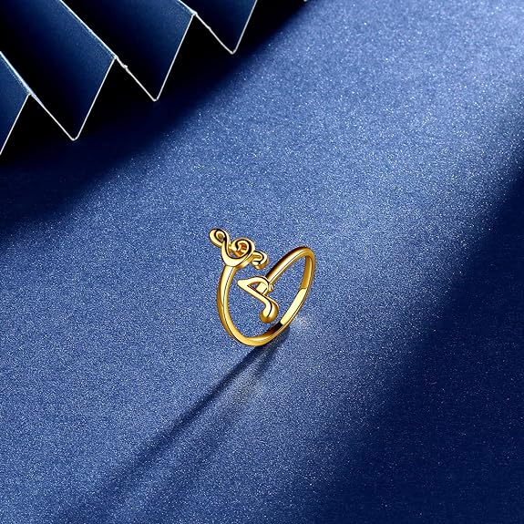 0NE: 925 Sterling Silver High Quality Ring Music Jewelry