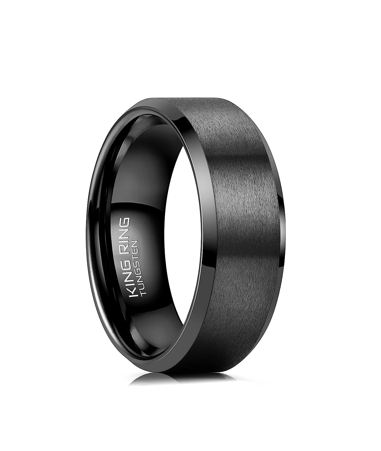 One: Genuine Carbide Tungsten Color: BLACK 8mm RING Comfort Fit Wedding Band