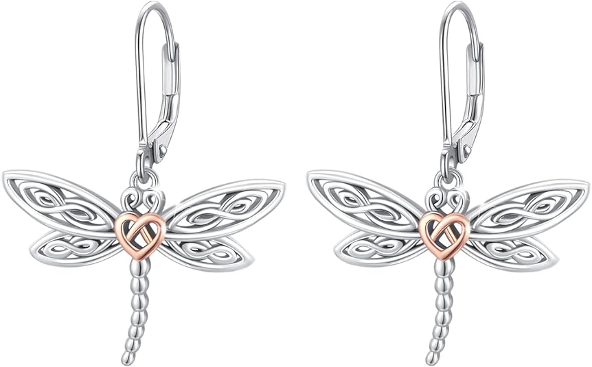 ONE: Style: Dragonfly Lever back Earring 925 Sterling Silver