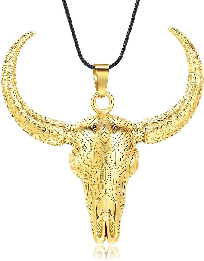 ONE: Bull Skull Necklace Jewelry.
