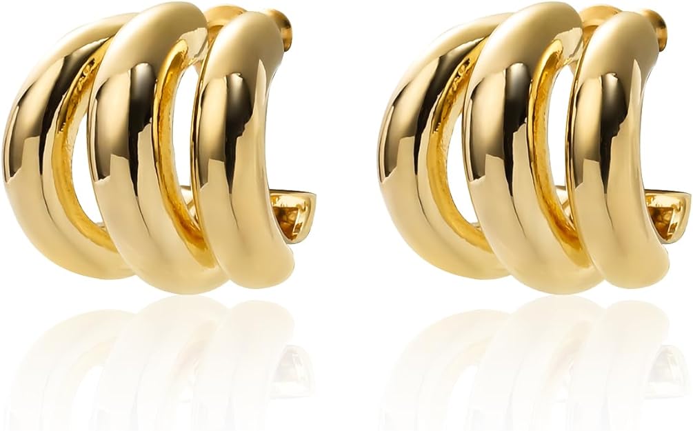 ONE PAIR: Crystal Stud Multi Gold/Silver Dangle Earrings