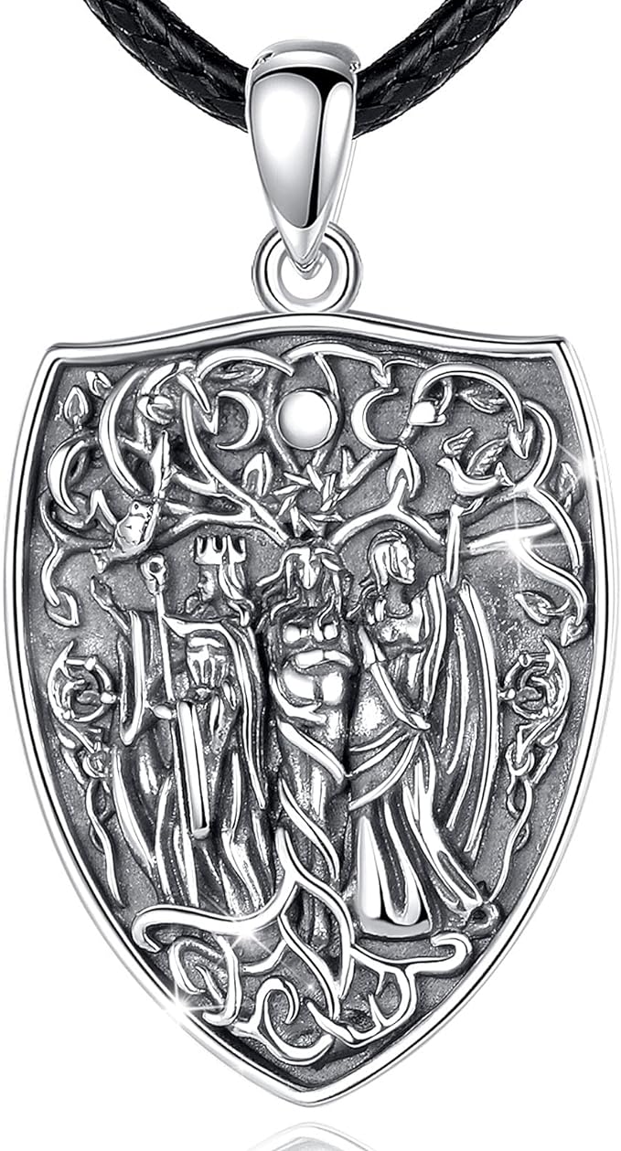 ONE :💎The Triple Moon Goddess Symbol Pendant Necklace Fine Jewelry 💎