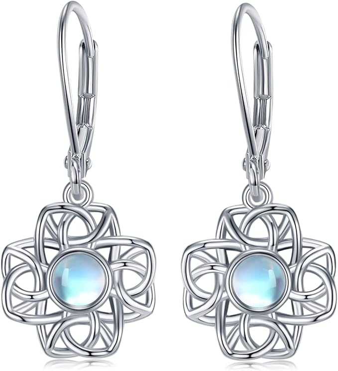 ONE: Exquisite Earrings Color: Moonstone Dangle Earrings 925 Sterling Silver