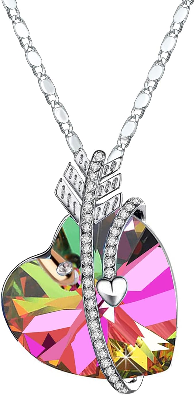 ONE :💎Elegant Silver Purple Heart Pendant Necklace was made of blue crystal, which sparkles all the time