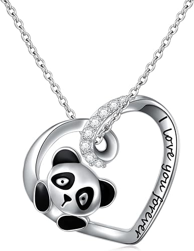 ONE: Love Heart Pendant Necklace Style: Panda-I Love You Forever