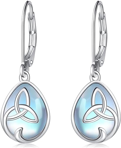 ONE: Exquisite Earrings Color: Moonstone Dangle Earrings 925 Sterling Silver