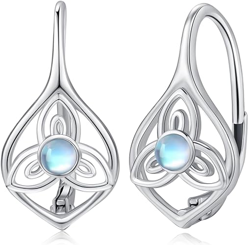 ONE: Exquisite Earrings Color: Moonstone Dangle Earrings 925 Sterling Silver