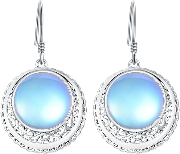 ONE: Earrings Color: Moonstone Dangle Earrings 925 Sterling Silver