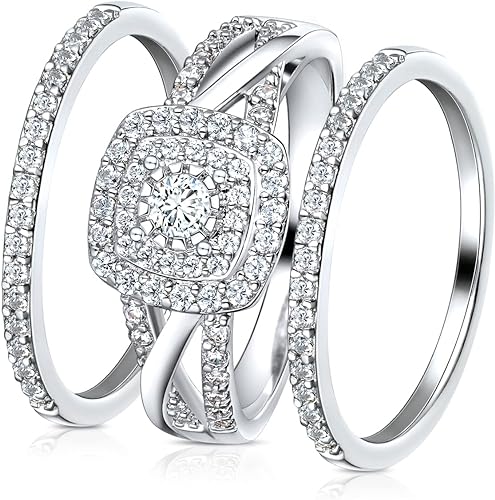 sterling silver dress rings Amazon.com: 925 Sterling Silver Shiny Full Diamond Ring Cubic Zirconia Cocktail Rings CZ Eternity Engagement Wedding Band Ring for Women (US Code 7) : Clothing, Shoes & Jewelry