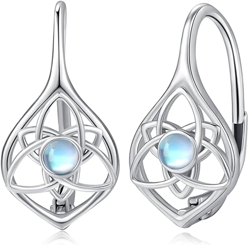 ONE: Exquisite Earrings Color: Moonstone Dangle Earrings 925 Sterling Silver