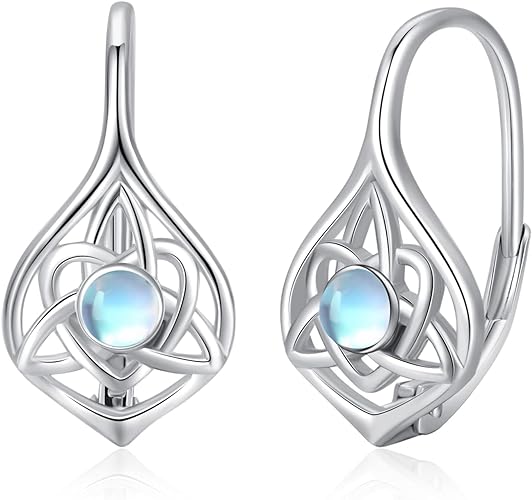 ONE: Exquisite Earrings Color: Moonstone Dangle Earrings 925 Sterling Silver