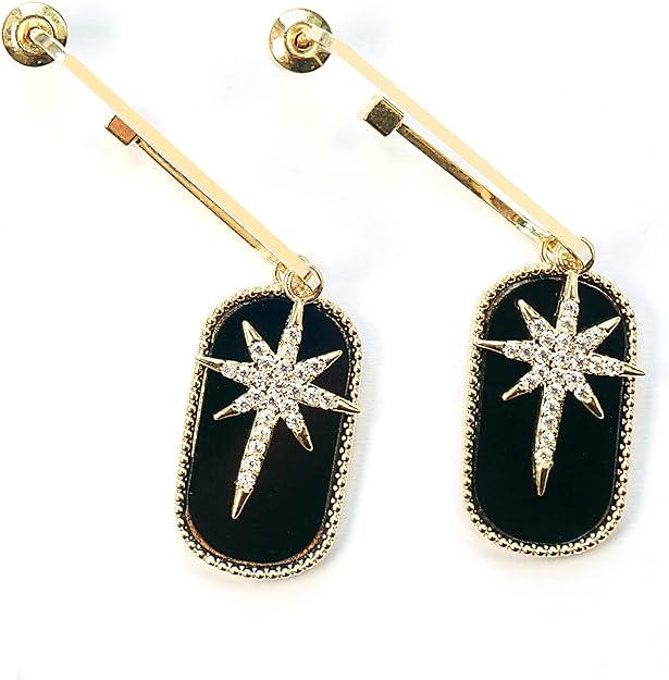 ONE PAIR: Crystal Multi Gold/Silver Dangle Earrings Statement Jewelry