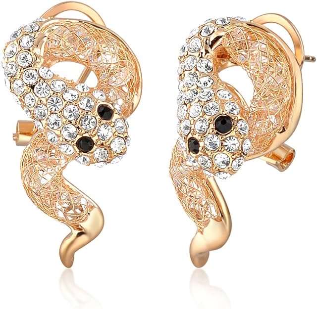 ONE PAIR: Crystal Stud Multi Gold/Silver Dangle Earrings