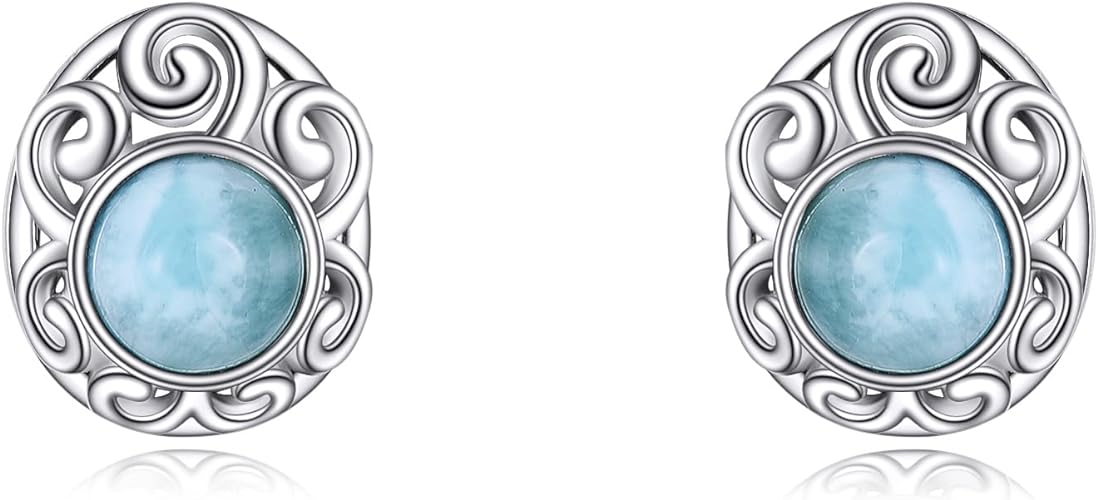 ONE: Color: Filigree Larimar Earrings SILVER