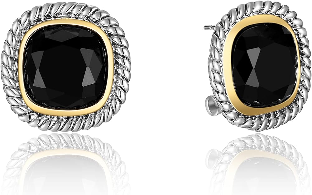 ONE PAIR: Crystal Stud Multi Gold/Silver Dangle Earrings