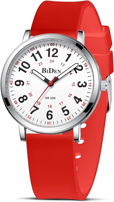 Analog Quartz Sports Unisex Watch 30M Waterproof Watch for Men Women Nurse Medical Professionals-Military Time with Second Hand Glowing Easy to Read