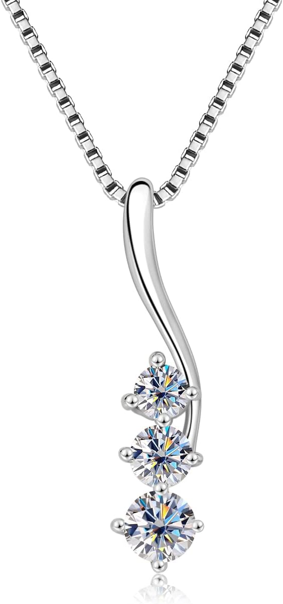 ONE :💎Pendant Necklace 💎 MOISSANITE DIAMOND Color: STONES The sizes are 3mm, 3.5mm, 4mm.