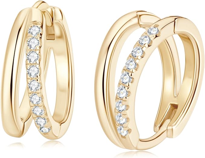ONE PAIR: 9MM Gorgeous HOOP EARRINGS HIGH QUALITY MOISSANITE Diamonds 18K Yellow Gold PLATED 925 Sterling Silver Total GRA Certificate 9MM