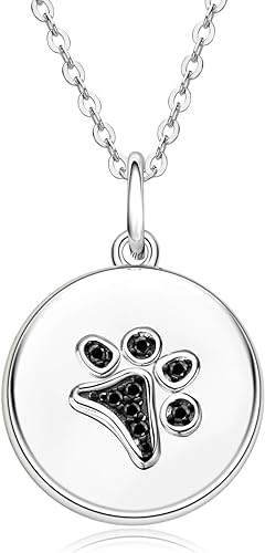 ONE :šPendant Necklaceš Color: DISC PAW PRINT MOISSANITE DIAMOND 18k YELLOW GOLD PLATED OVER 925 STERLNG SILVER
