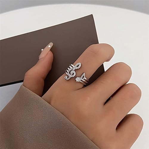 0NE: 925 Sterling Silver High Quality Ring Music Jewelry