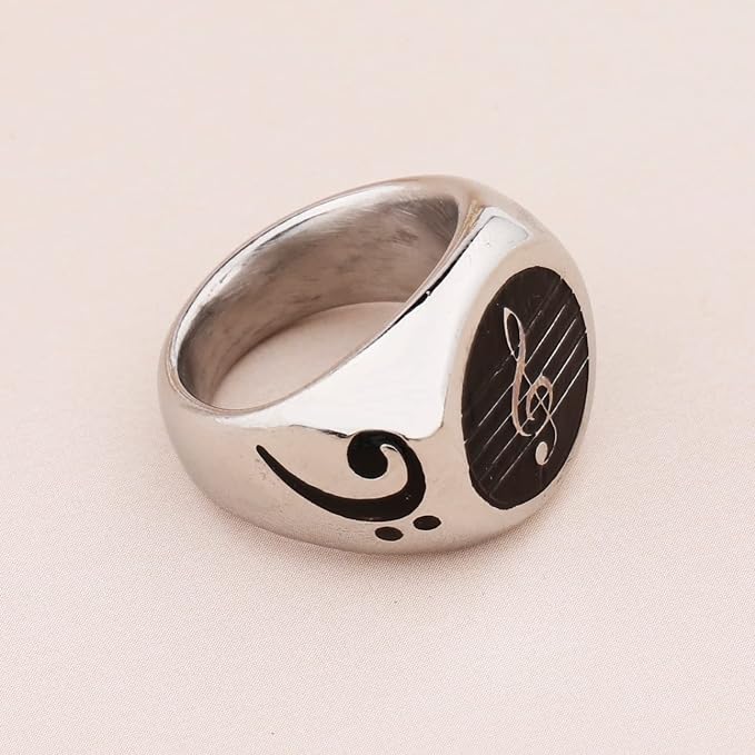 0NE: 925 Sterling Silver High Quality Ring Music Jewelry