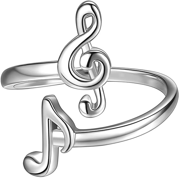 0NE: 925 Sterling Silver High Quality Ring Music Jewelry