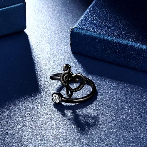 0NE: 925 Sterling Silver High Quality Ring Music Jewelry