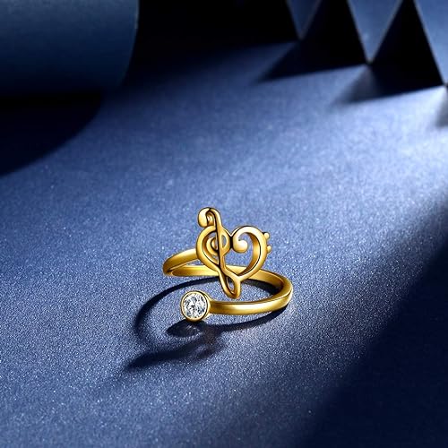 0NE: 925 Sterling Silver High Quality Ring Music Jewelry