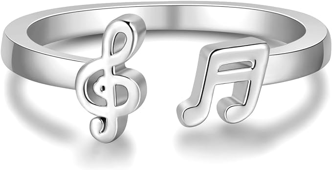 0NE: 925 Sterling Silver High Quality Ring Music Jewelry