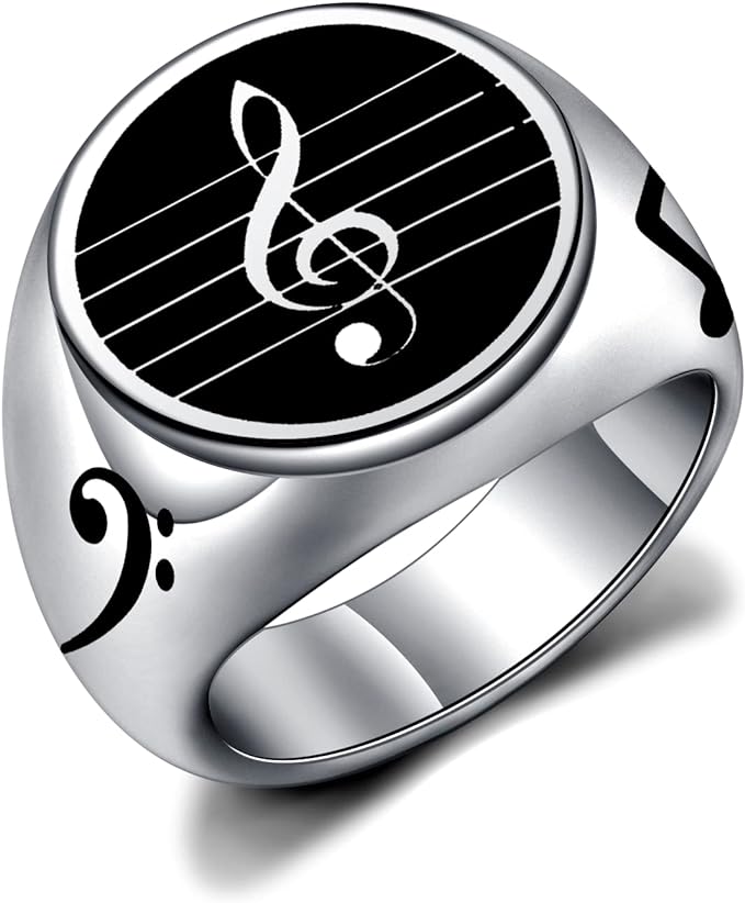 0NE: 925 Sterling Silver High Quality Ring Music Jewelry