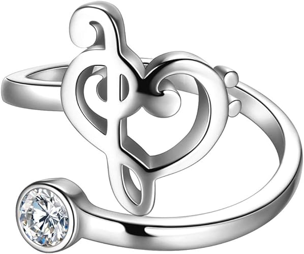 0NE: 925 Sterling Silver High Quality Ring Music Jewelry