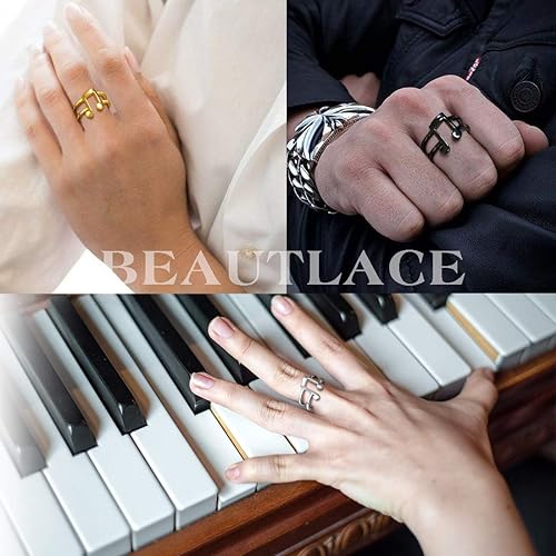 0NE: 925 Sterling Silver High Quality Ring Music Jewelry