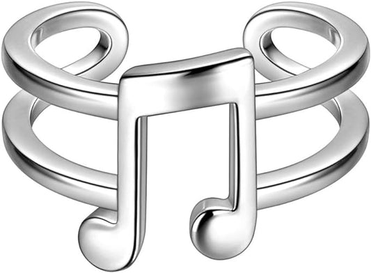 0NE: 925 Sterling Silver High Quality Ring Music Jewelry