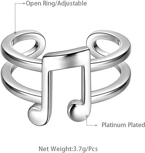 0NE: 925 Sterling Silver High Quality Ring Music Jewelry