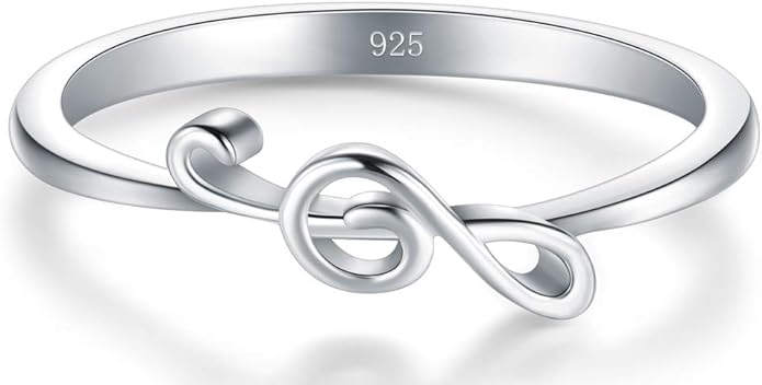 0NE: 925 Sterling Silver High Quality Ring Music Jewelry