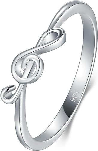 0NE: 925 Sterling Silver High Quality Ring Music Jewelry