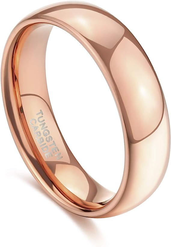 Tungsten Ring-Rose Gold-6mm