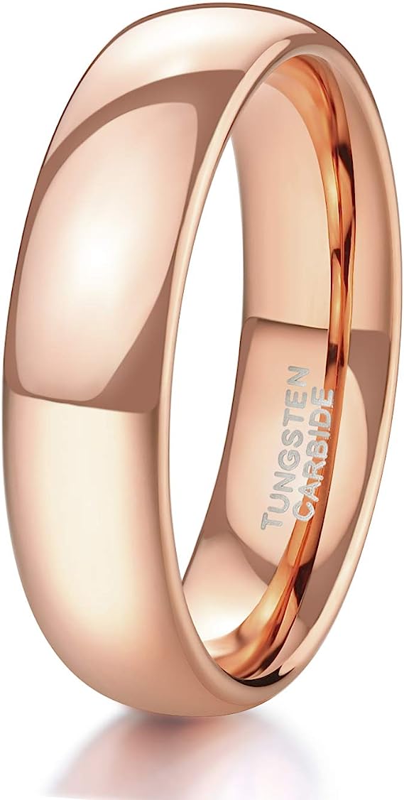 Tungsten Ring-Rose Gold-6mm