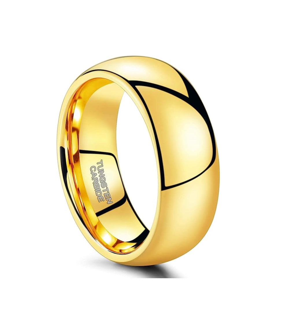 Tungsten Ring -Gold-8mm