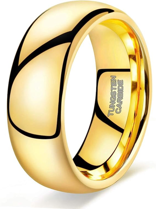 Tungsten Ring -Gold-8mm