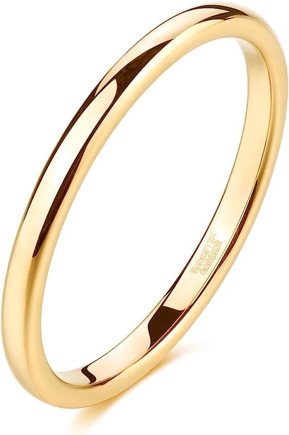 Tungsten-Ring Tungsten-Gold-2mm