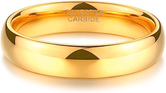 One:  Tungsten -Gold-4mm Ring