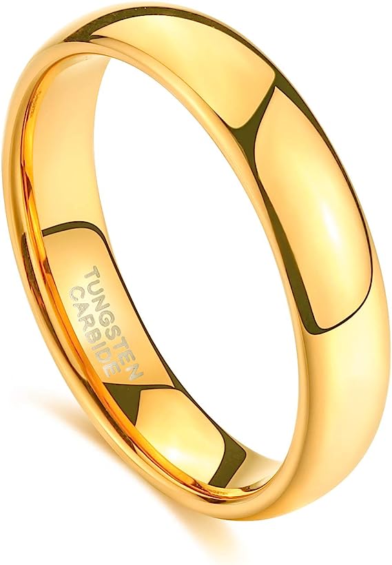 One:  Tungsten -Gold-4mm Ring