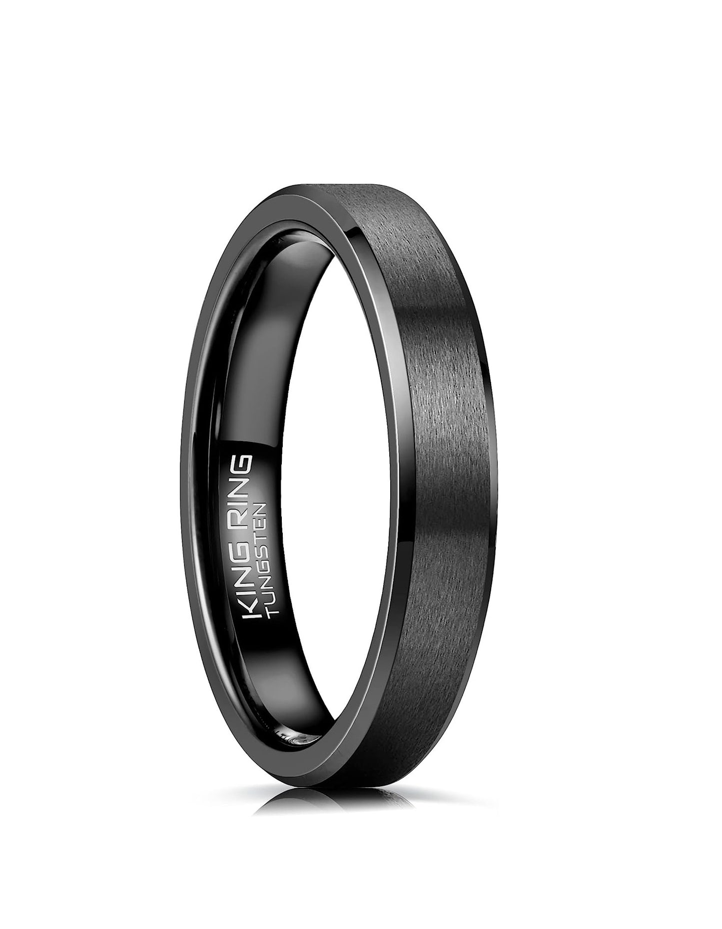One: Genuine Carbide Tungsten Color:  BLACK 4mm RING Comfort Fit Wedding Band