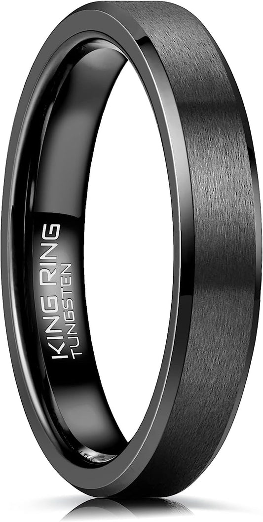 Genuine Carbide Tungsten Color:  SILVER 4mm RING Comfort Fit Wedding Band