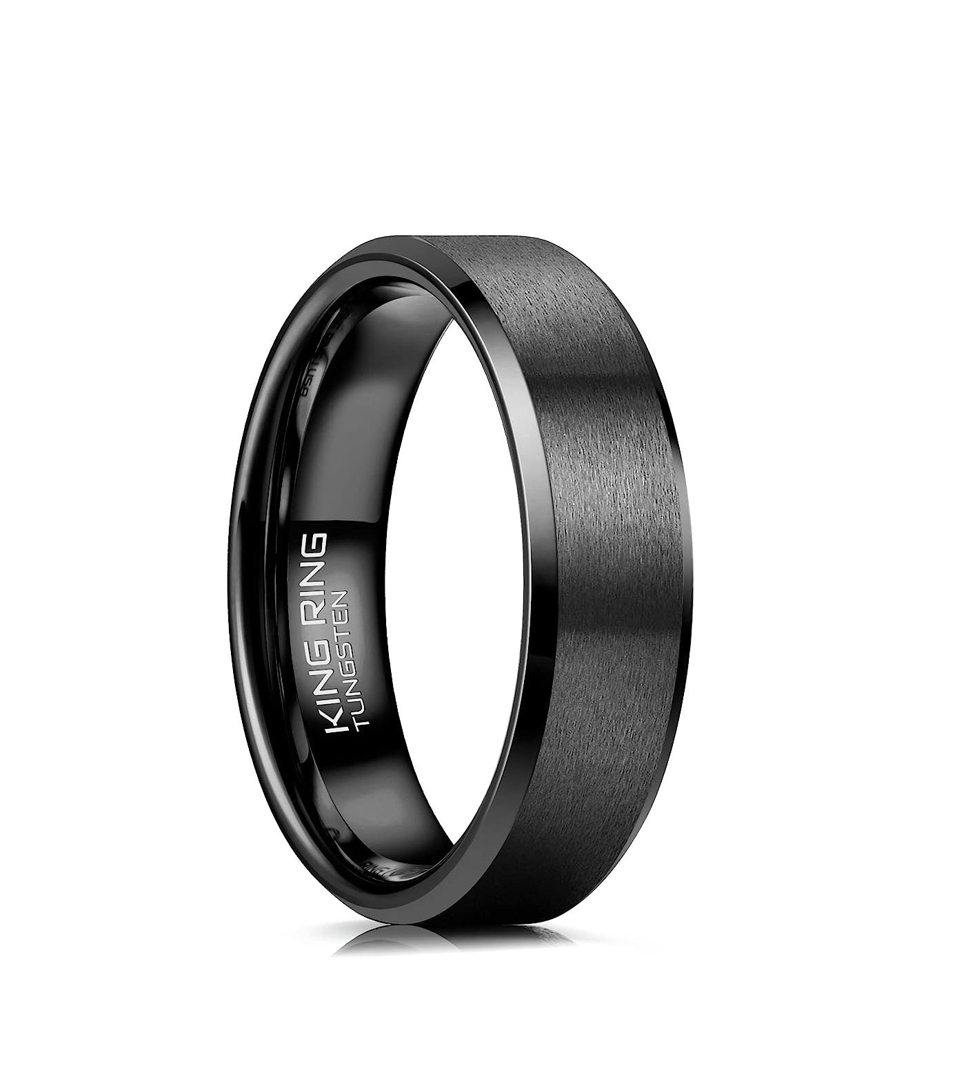 Copy of One: Genuine Carbide Tungsten Color:  BLACK 6mm RING Comfort Fit Wedding Band