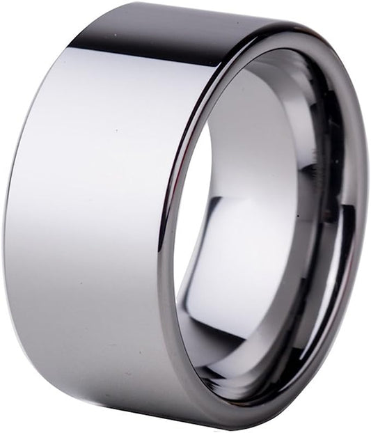 Genuine Carbide Tungsten Color: SILVER Gorgeous Stunning 10mm RING Polished Shiny Comfort Fit Wedding Band Size Size 6-15