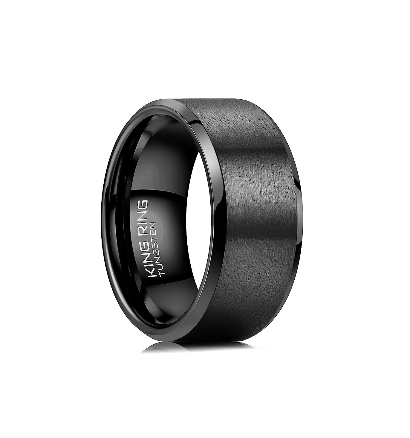 Genuine Carbide Tungsten Color:  BLACK 10mm RING Comfort Fit Wedding Band