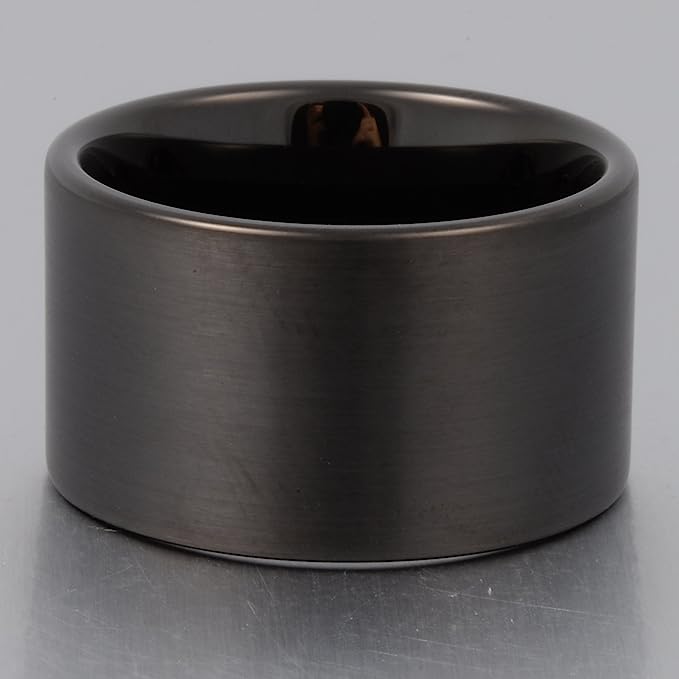 Genuine Carbide Tungsten Color: BLACK Gorgeous Stunning 14mm RING Polished Shiny Comfort Fit Wedding Band Size Size 6-15