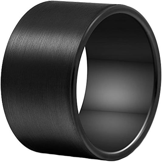 Genuine Carbide Tungsten Color: BLACK Gorgeous Stunning 14mm RING Polished Shiny Comfort Fit Wedding Band Size Size 6-15